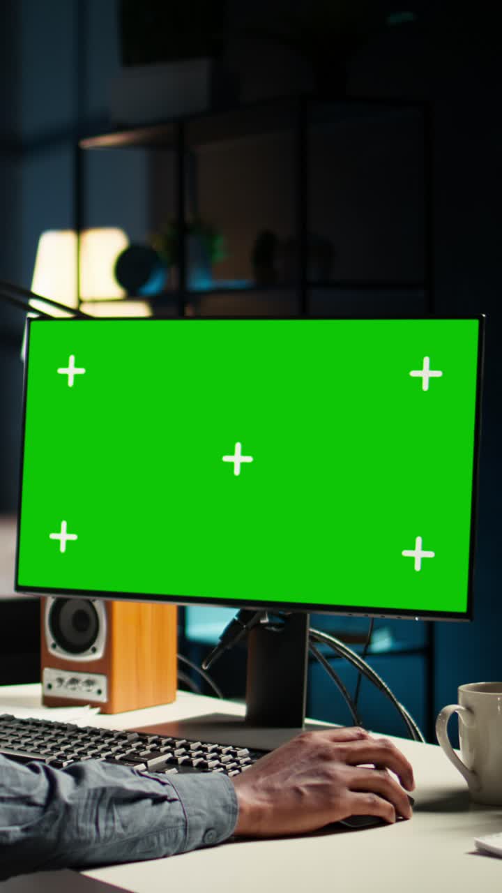 Computer with green screen