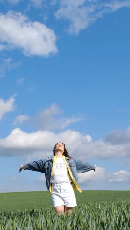 a free woman in the middle of a field outdoor recreation a free woman in the middle of a field outdoor recreation