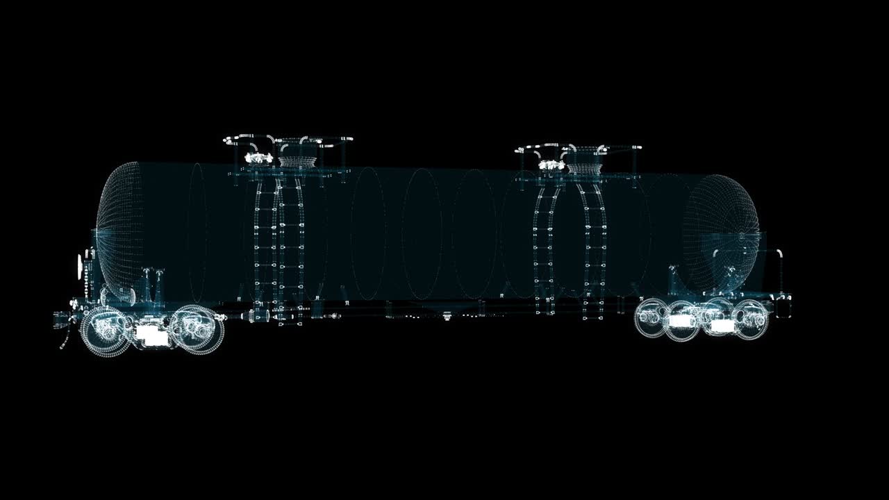 철도 오일 크 홀로그램: 운송 및 기술 개념