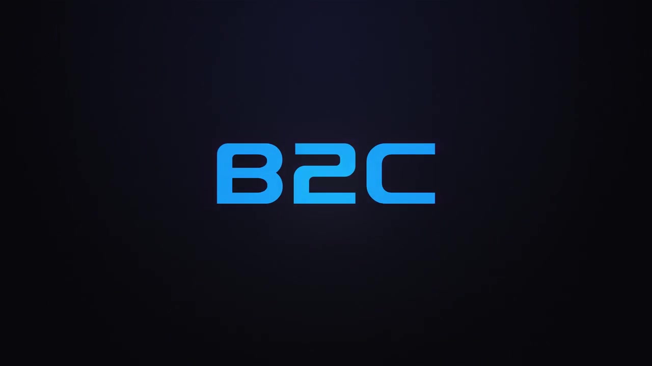 Glowing explosion B2C text reveal blue and pink