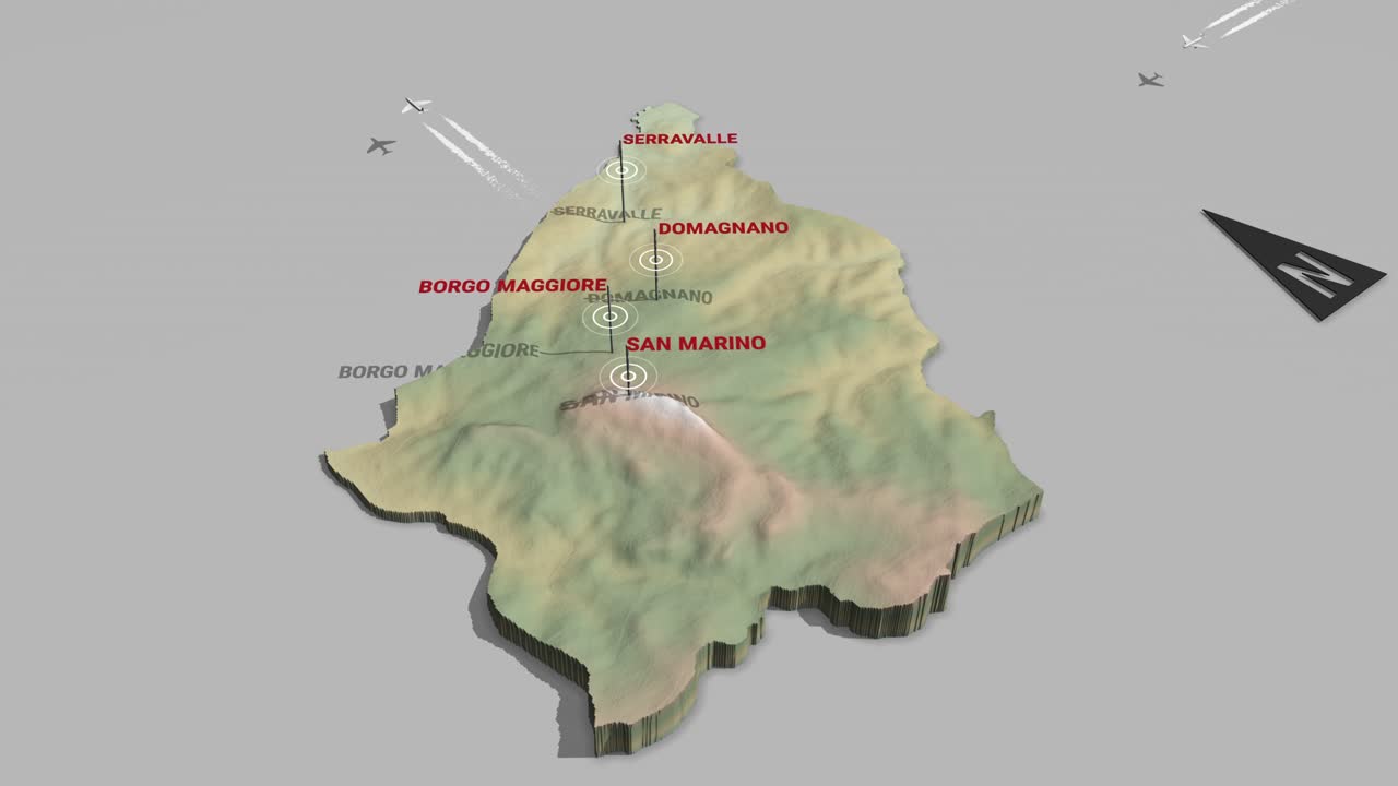 3d 지형 지도 산마리노