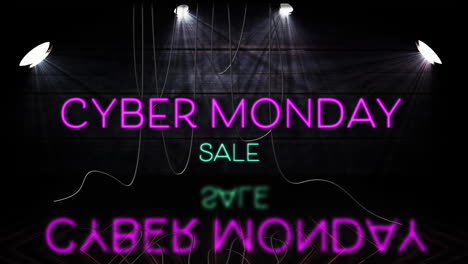 pink neon cyber monday sale text