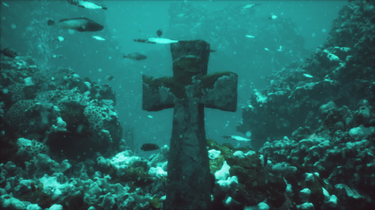 산호초 에 가라앉은 십자가
