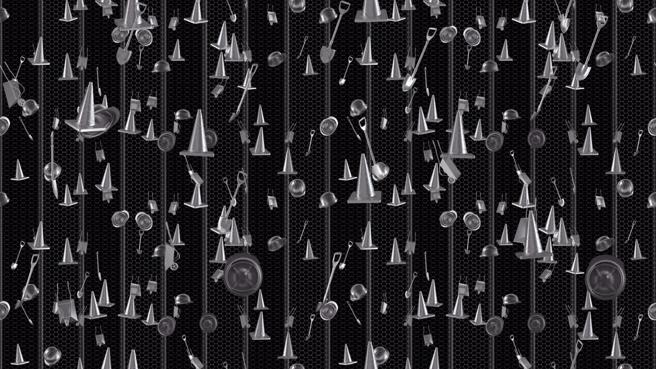 도로 건설 루프 타일 배경 떨어지는