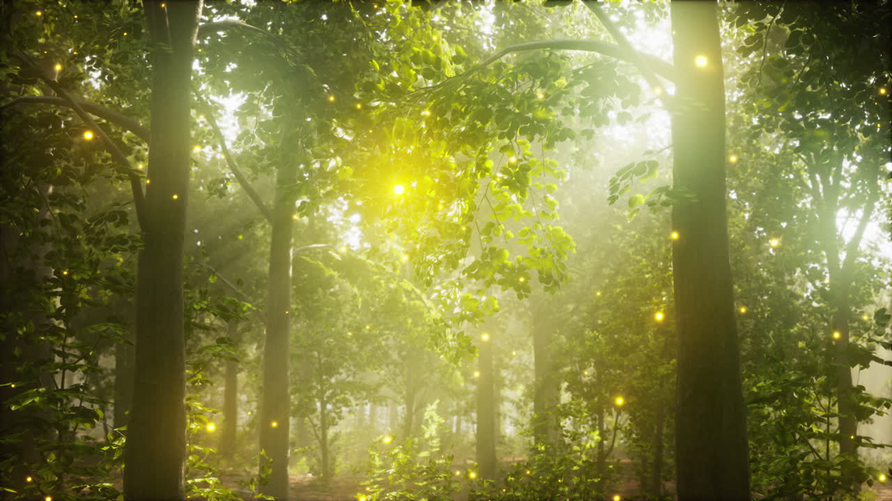 빛나는 불빛으로 마법의 숲