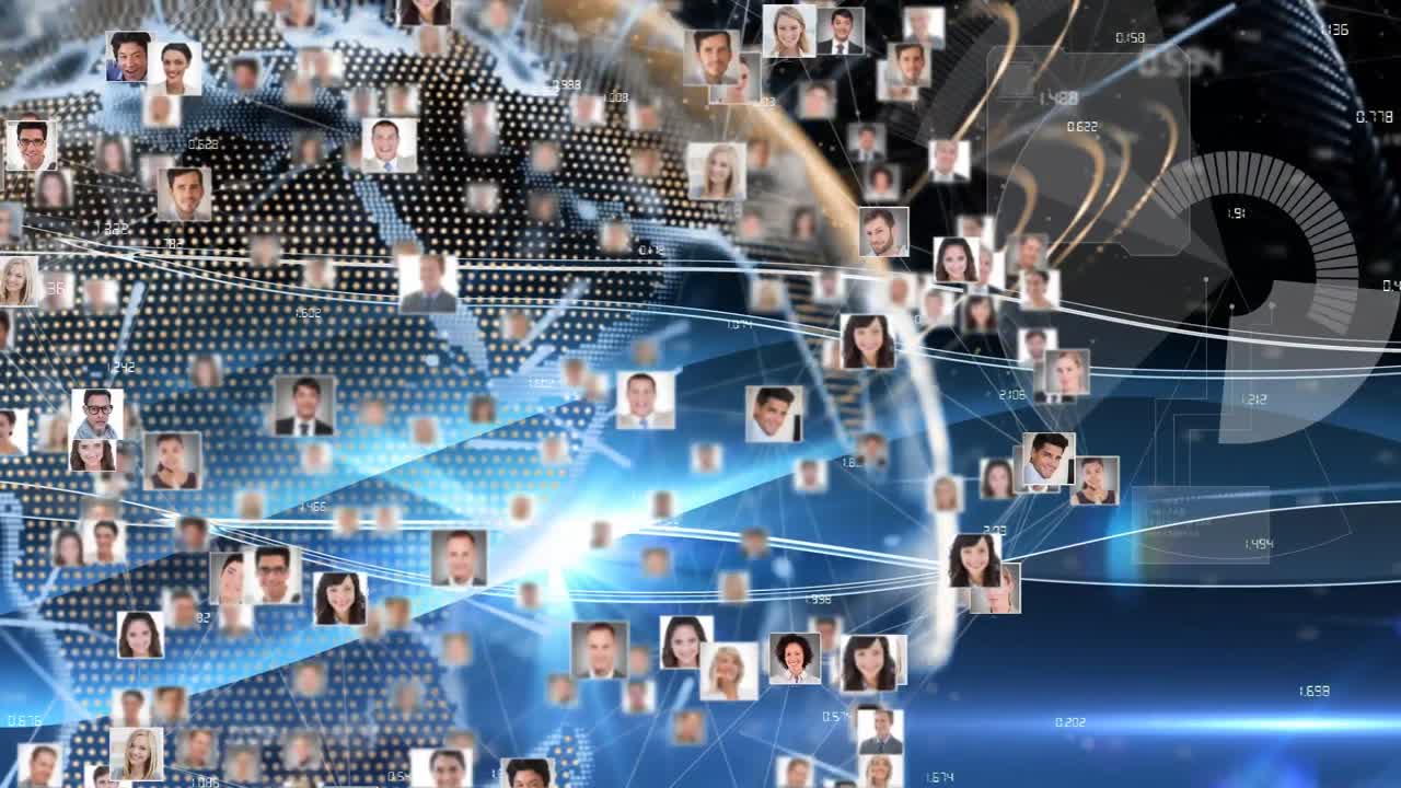 animación de fotos de personas girando alrededor