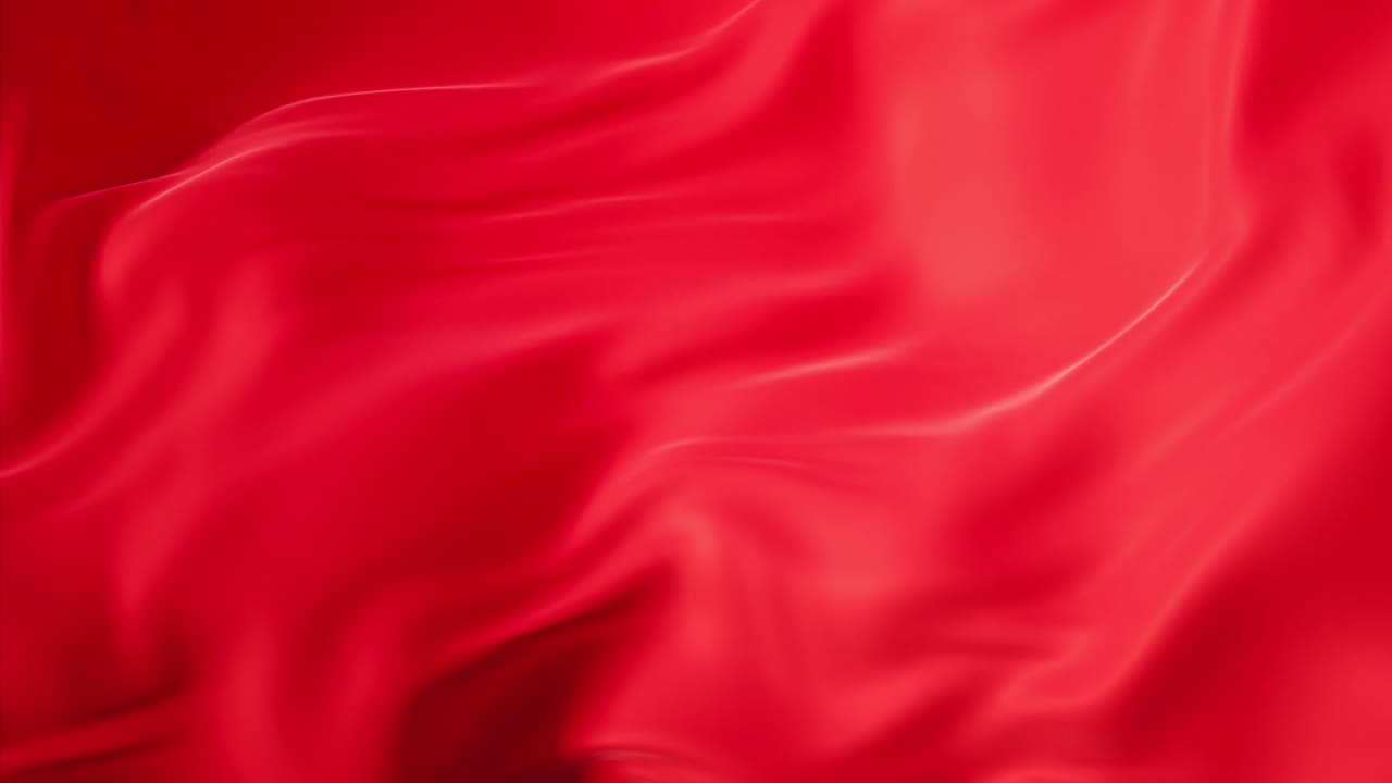 Sfondo di tessuto rosso fluttuante, rendering 3D