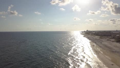 Idyllic-Beach-In-Alabama,-USA---aerial-drone-shot