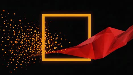 abstract geometric design with red and orange elements
