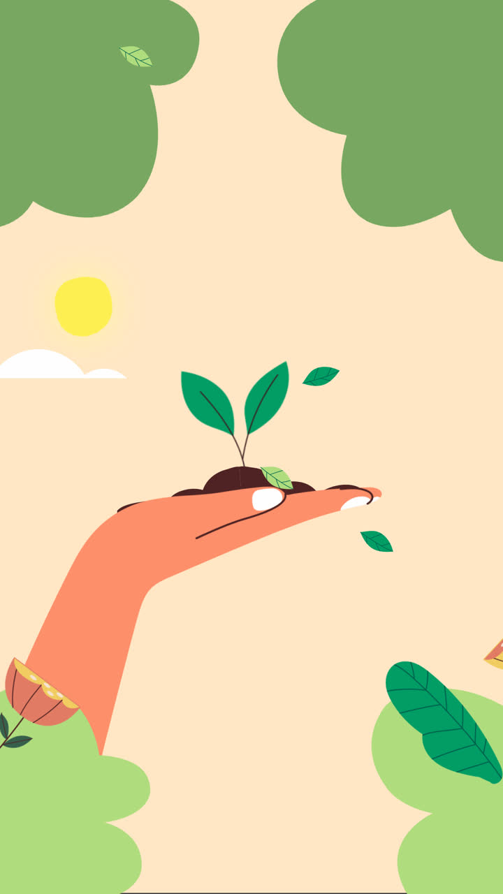 gráfico de movimiento de fondo plano para la celebración del día mundial del medio ambiente