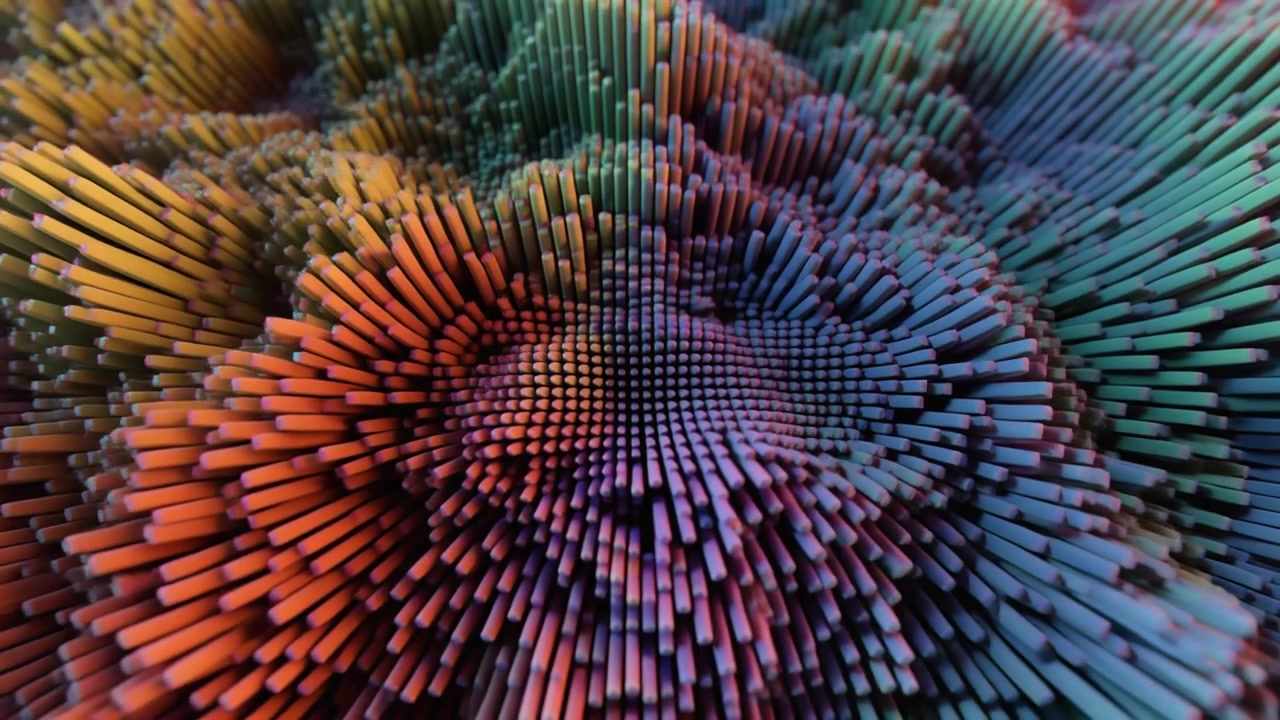Abstract 3D Motion Background with Colorful Moving Pillars