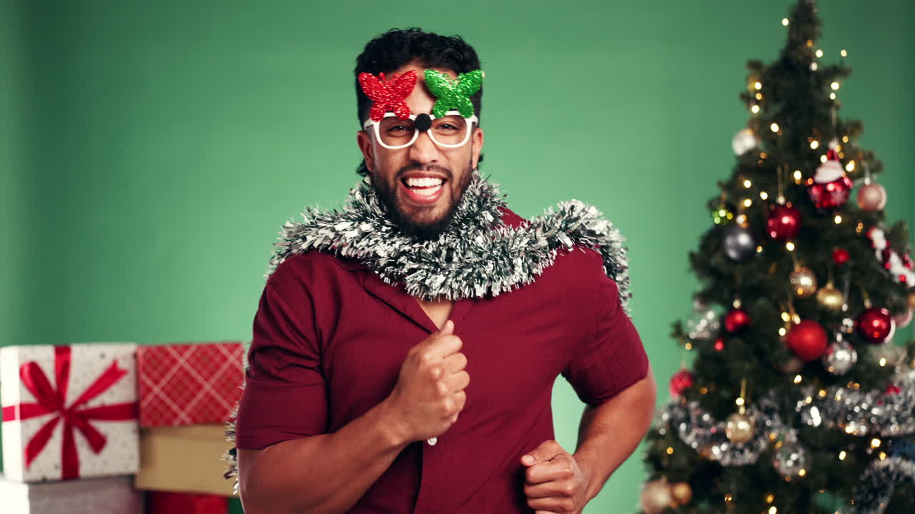 Festive Man Celebrating Christmas