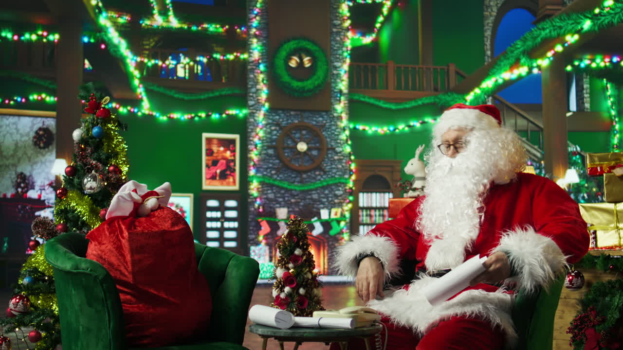 산타클로스가 크리스마스 전화를 받고