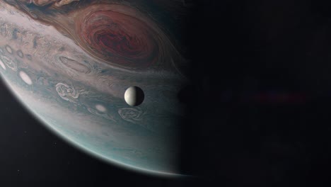la luna de júpiter europa orbitando el planeta gigante gaseoso