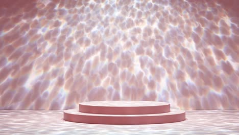 fondo de ondas rosadas etéreas con plataforma central