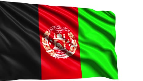 flag of afghanistan with fabric structure in the wind (alpha channel, loopable)