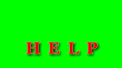 the word help on the chroma key .chromakey