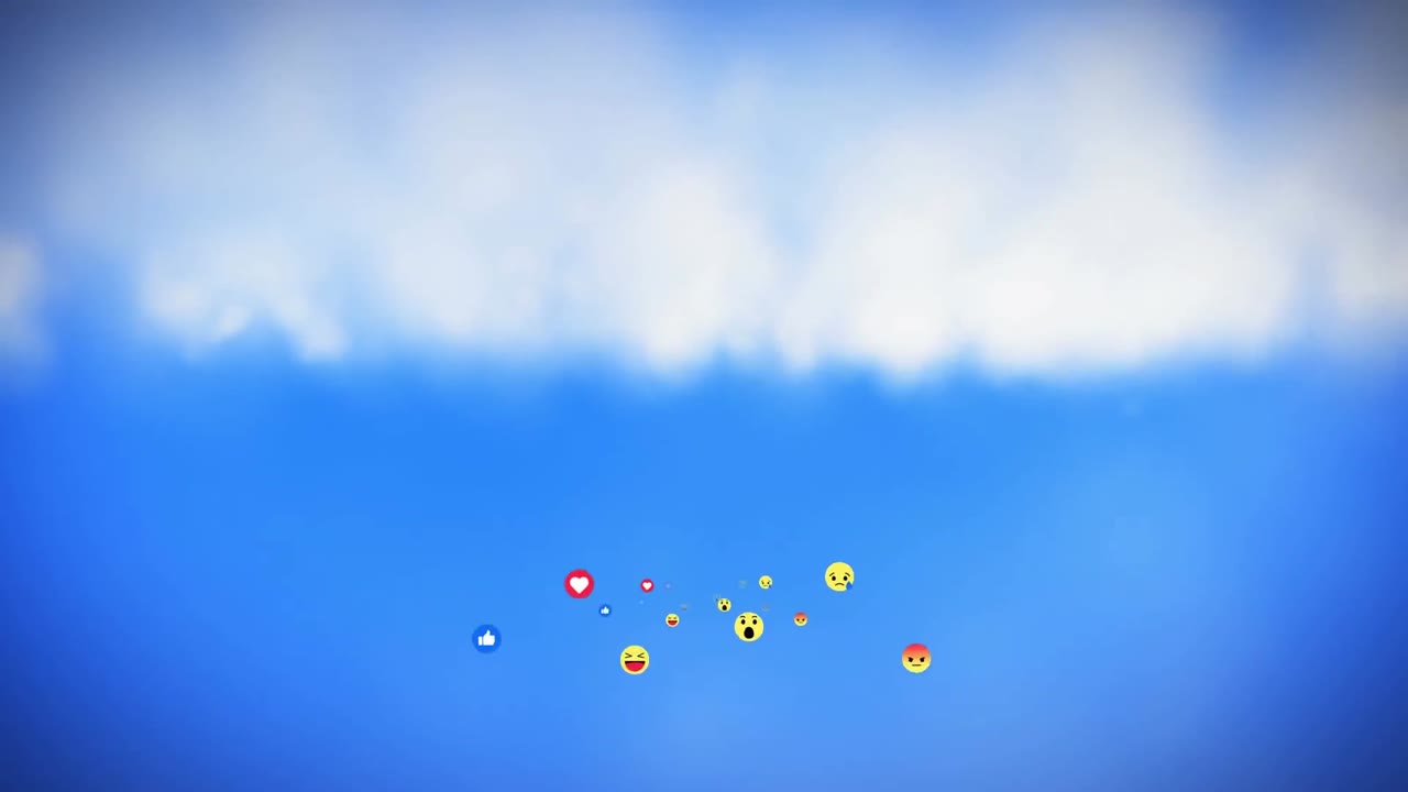 이모지 아이콘이 구름과 함께 하늘을 날고 있습니다.