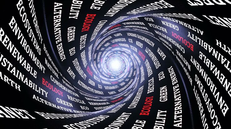 ECOLOGY Keywords on the Tunnel Walls, Animation, Background, Loop