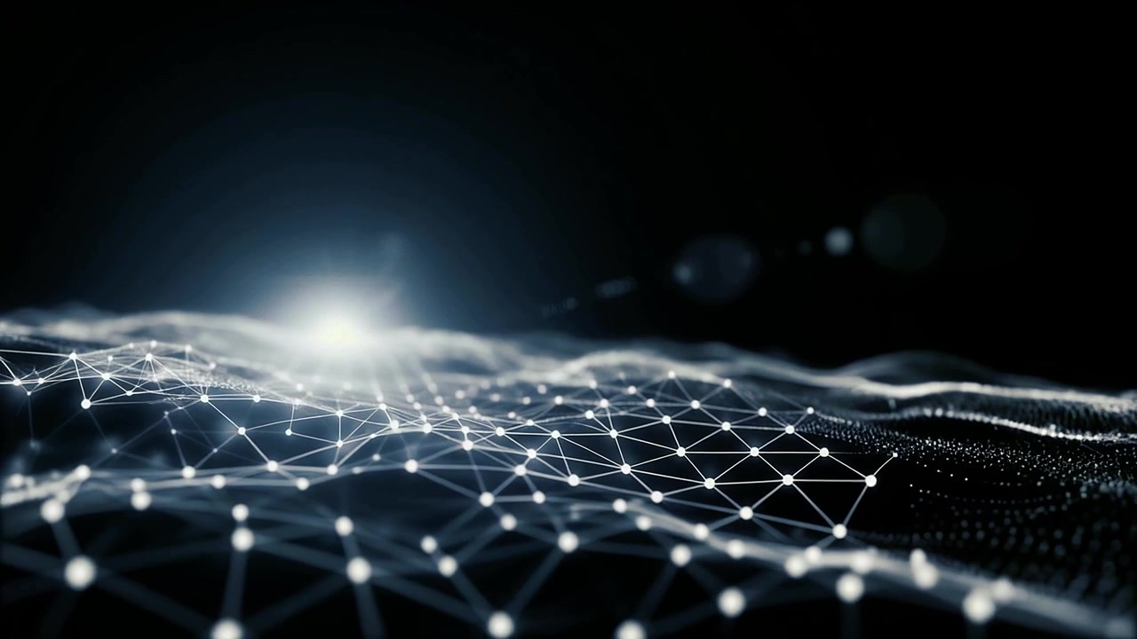 Abstract Digital Network with Glowing Data Connections