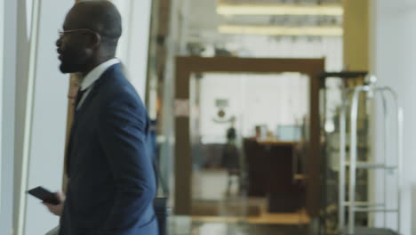 businessman arriving at hotel