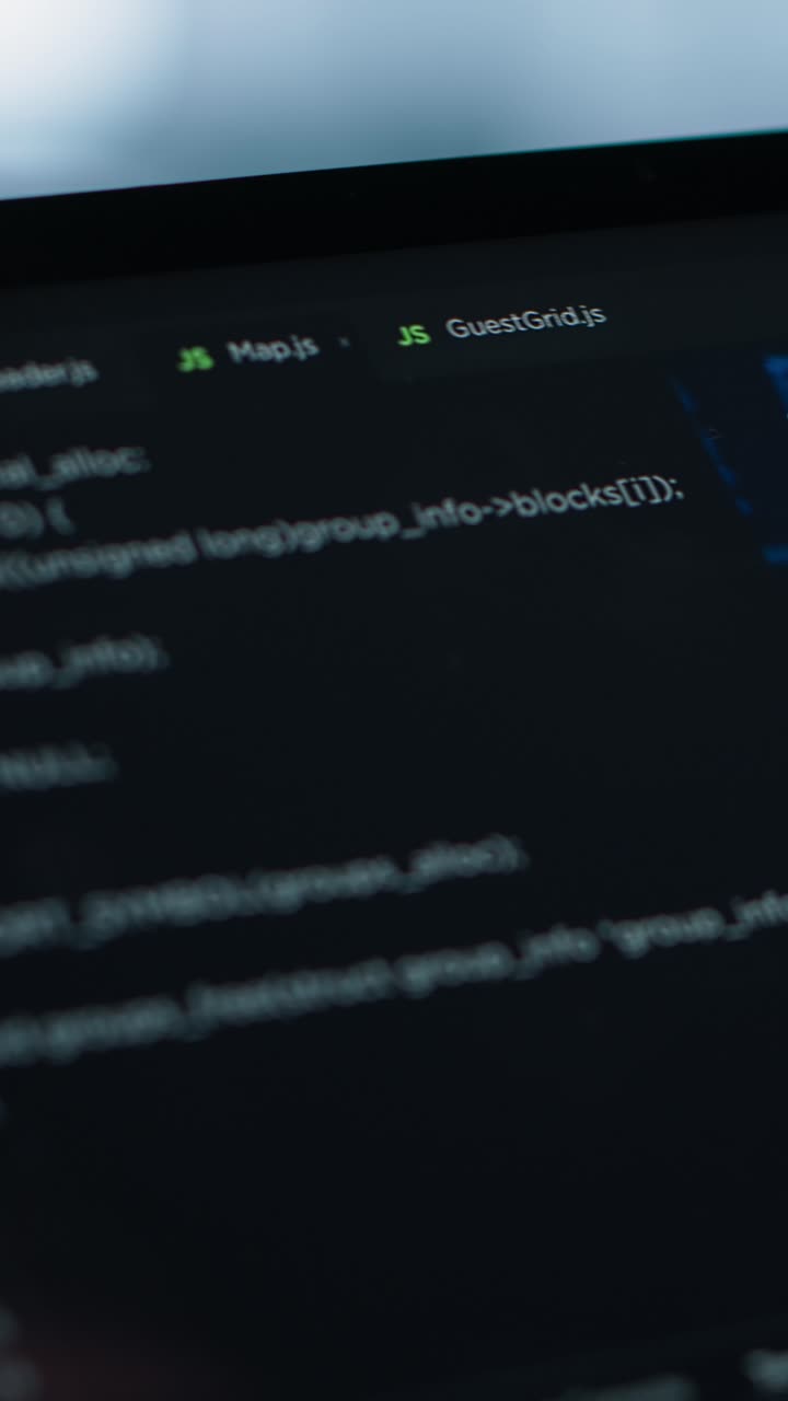 Vertical video Data center technician using artificial intelligence on tablet, close up