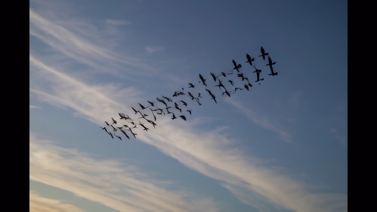 Flock of Birds in Flight