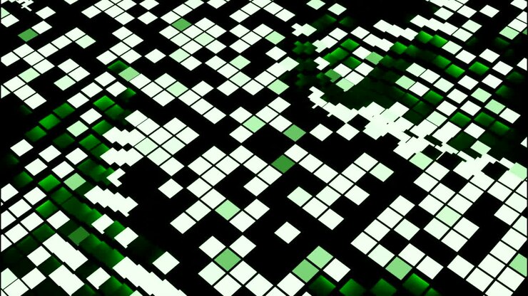 Abstract Geometric Pattern with Glowing Cubes