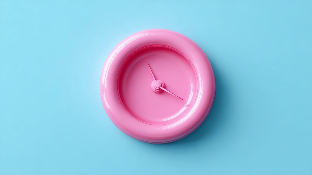 Bright Pink Spinning Top on a Playful Blue Background, Capturing the Fun and Whimsy of Childhood Toys that Encourage Playtime and Imagination with Movement and Color