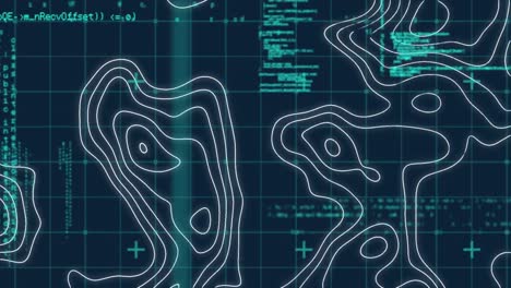 animación del procesamiento de datos y redes de conexiones sobre molienda