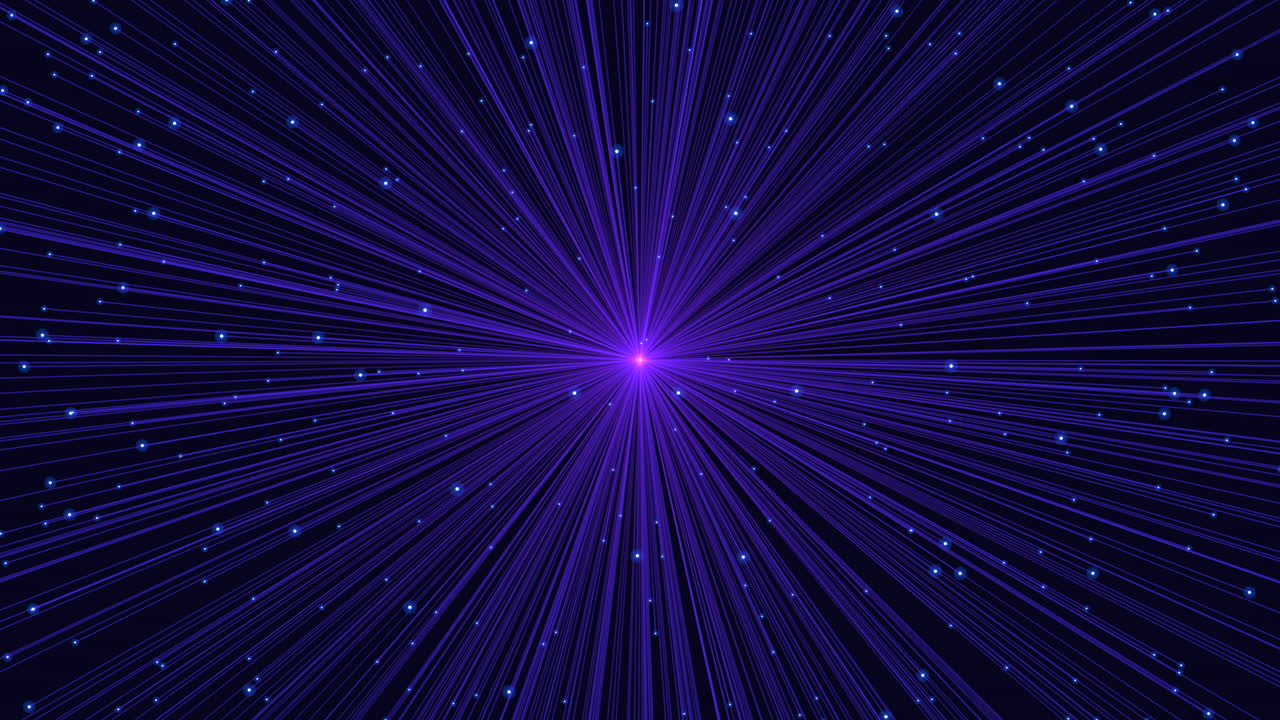 centro radiante rayos de luz púrpura y azul vibrantes que se extienden desde una fuente brillante