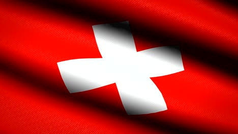 switzerland flag waving textile textured background. seamless loop animation. full screen. slow motion. 4k video