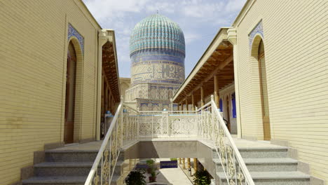 a beautiful islamic mausoleum in uzbekistan