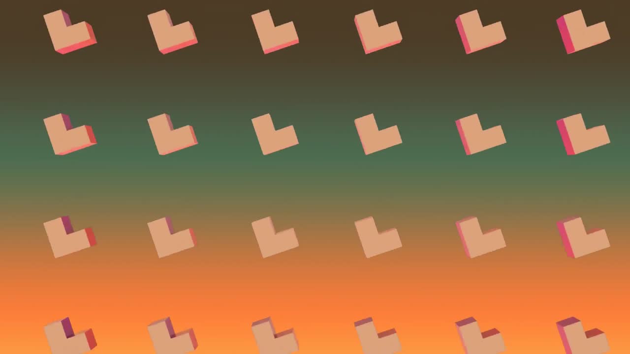 animación de formas naranjas en fondo verde