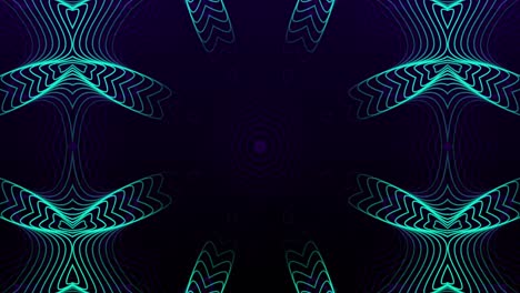 Animation-of-abstract-shapes-moving-in-hypnotic-motion-against-black-background