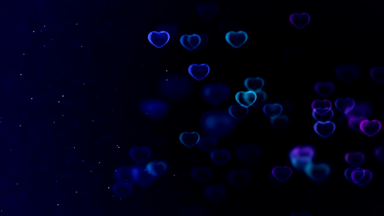 심장 모양의 보케 (bokeh) 가 녹아있는 이없는 루프 배경