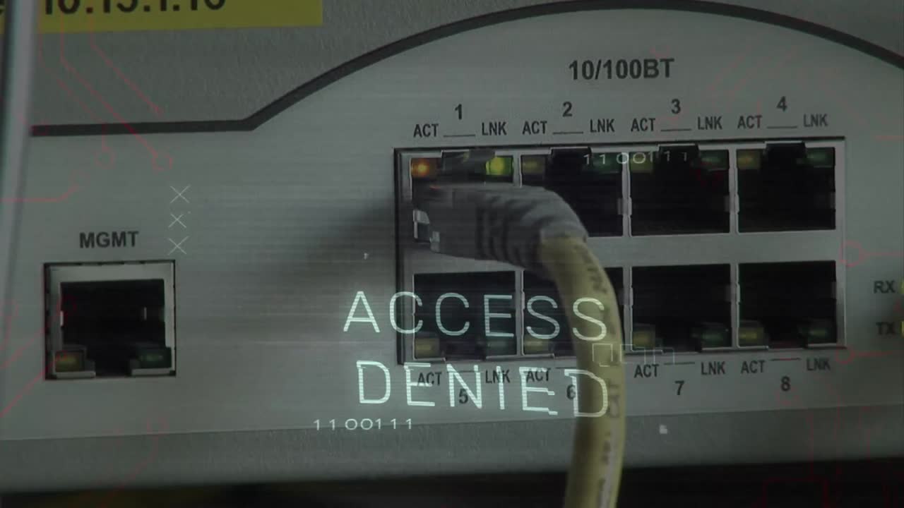 서버를 통해 아이콘으로 액세스 거부 텍스트의 애니메이션