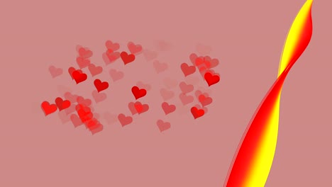 navidad abstracta y corazones rojos forma fluyendo, día de san valentín amor relación evento de vacaciones festivo