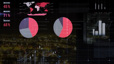 Animation-Der-Finanzdatenverarbeitung-Auf-Dunklem-Hintergrund