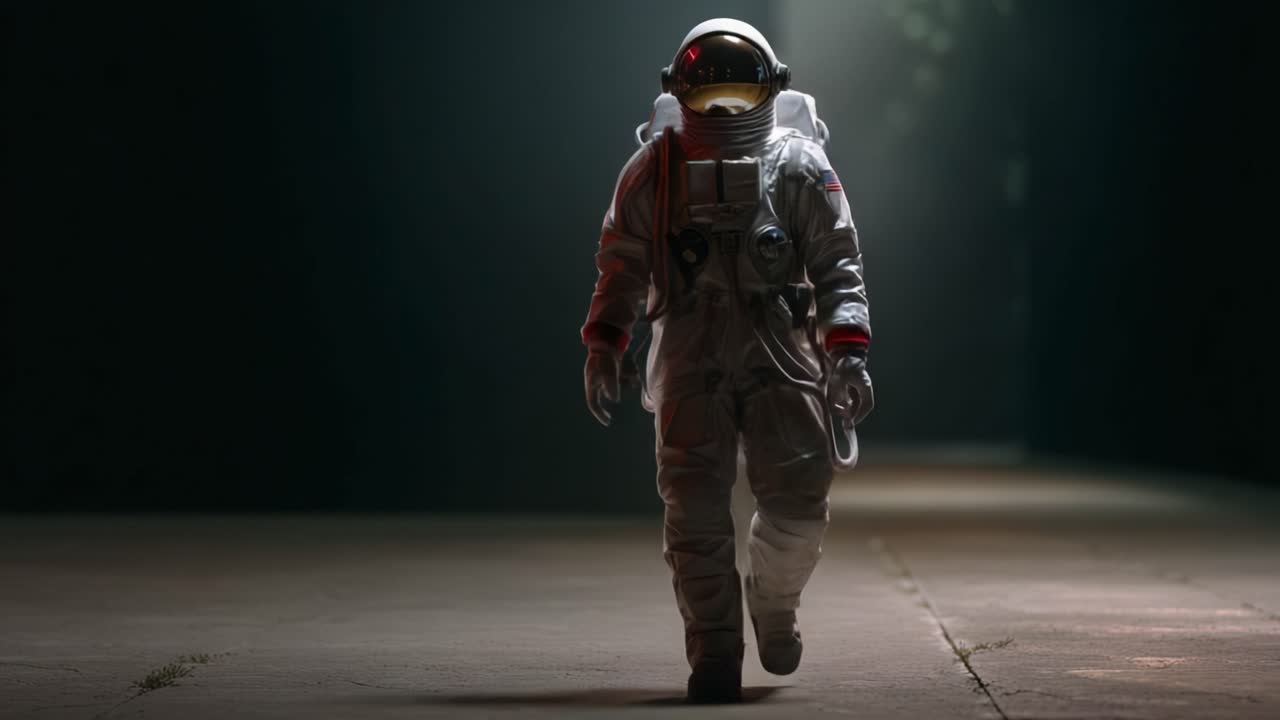 En slående reise for en astronaut: fra rommets lysstyrke til jordens skygger, som understreker menneskelig utforskning og mystikken ved det ukjente.