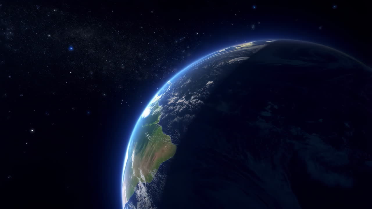Planet Earth from Space with Stars