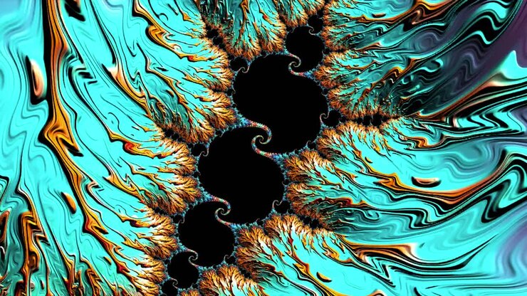 Background Abstract colorful Animation Of Fractal Noise Seamless looping