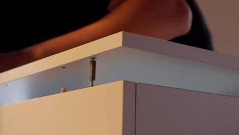 diy boy assembles shelf wrongly, realises, takes it apart again