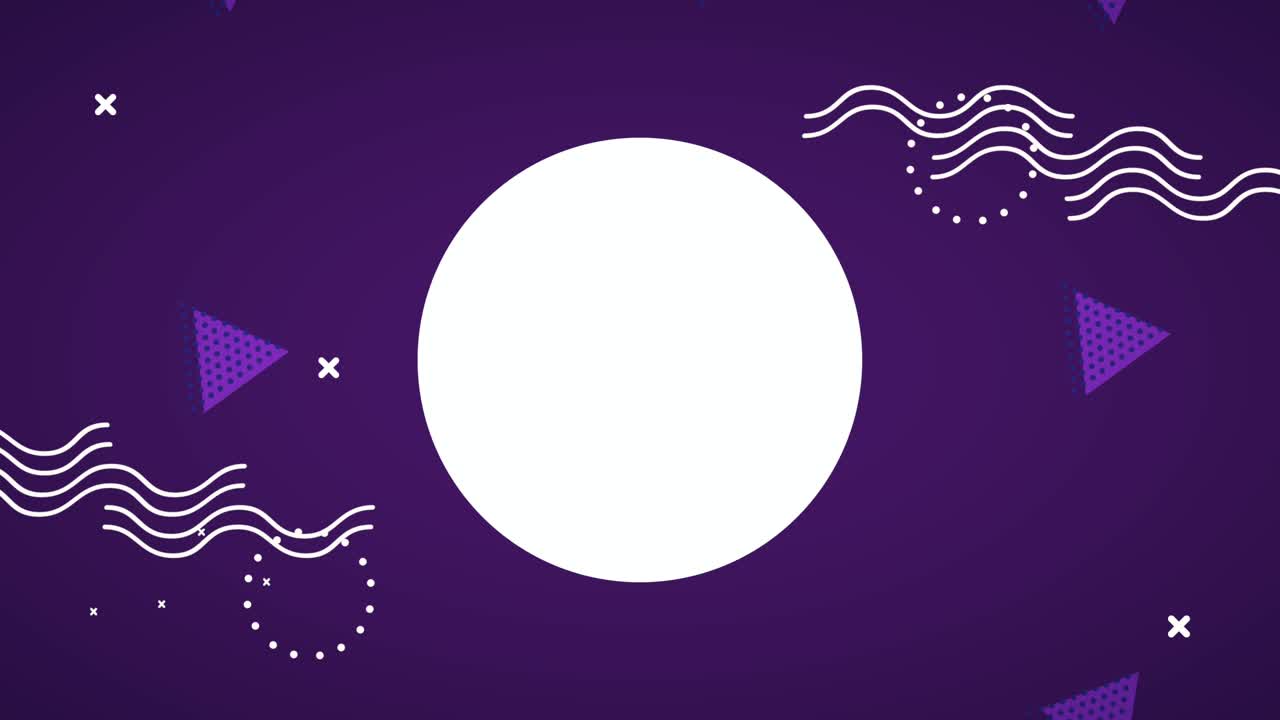 marco circular con colores de fondo de estilo memphis