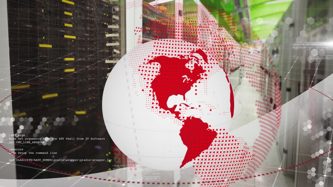 анимация глобуса и обработка данных через серверную комнату