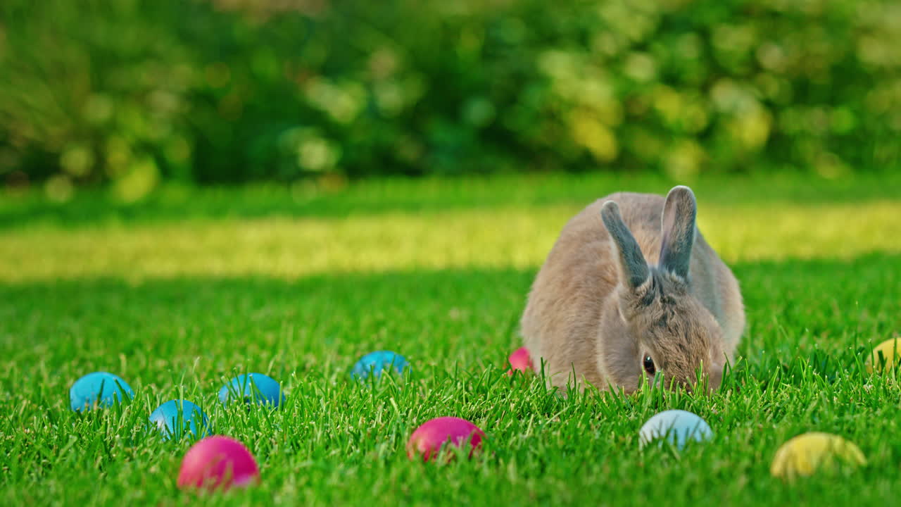 conejo de pascua en un jardín