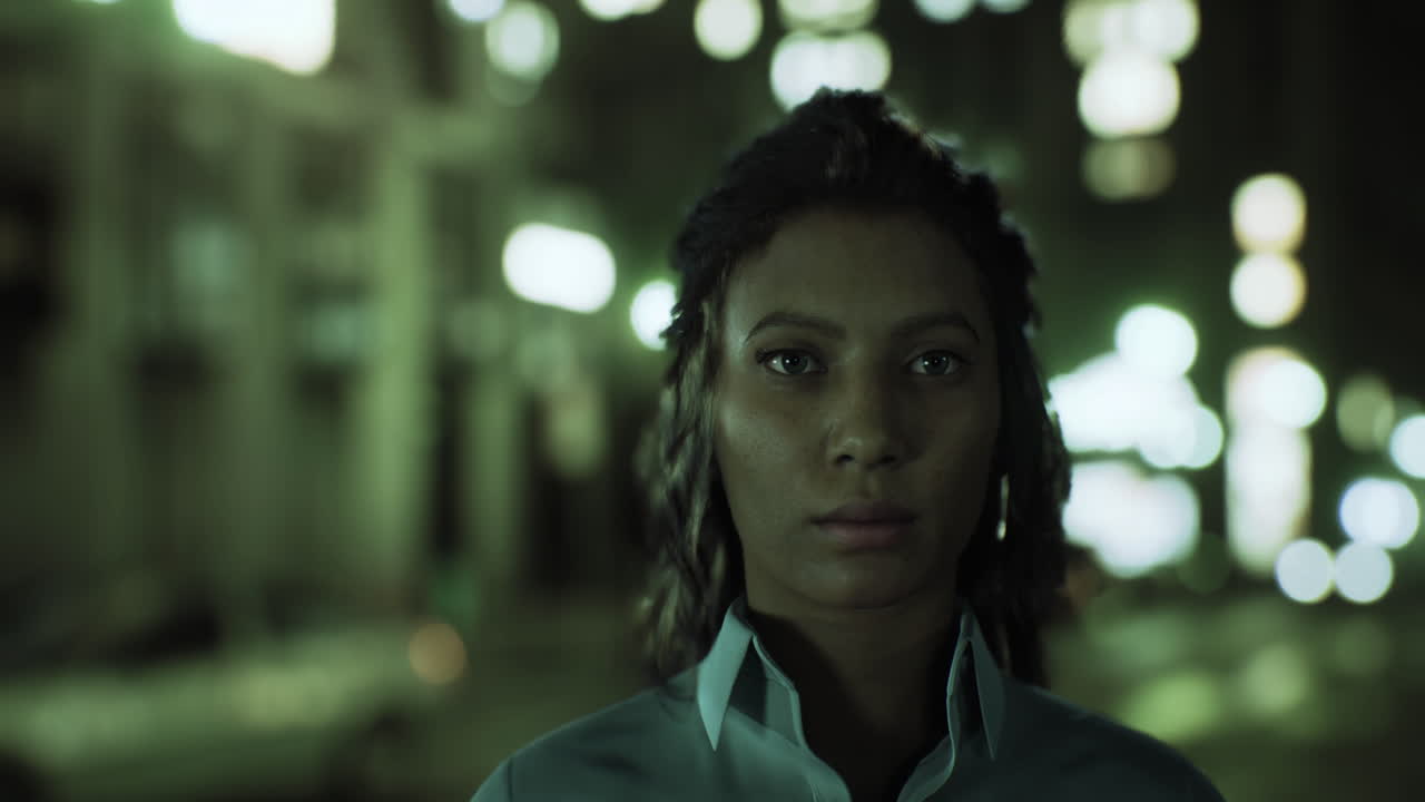 retrato de una mujer por la noche