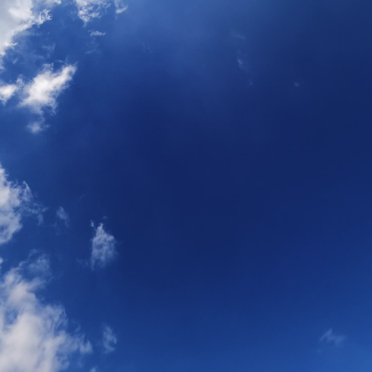 Fluffy white clouds building in the sky. Quick motion time lapse of the summer season bright sky backdrop with beautiful clouds