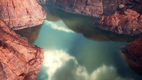 aerial view of a stunning canyon river