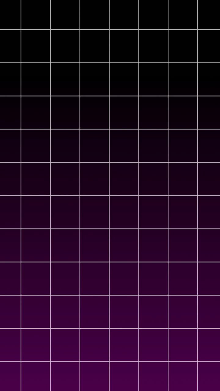 Abstract White Grid Pattern on Black and Purple Gradient Background